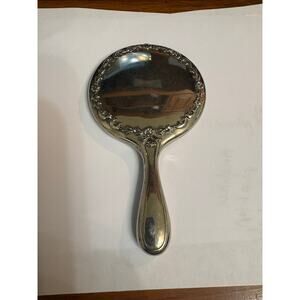 Sterling Antique Handheld Beveled Floral Design